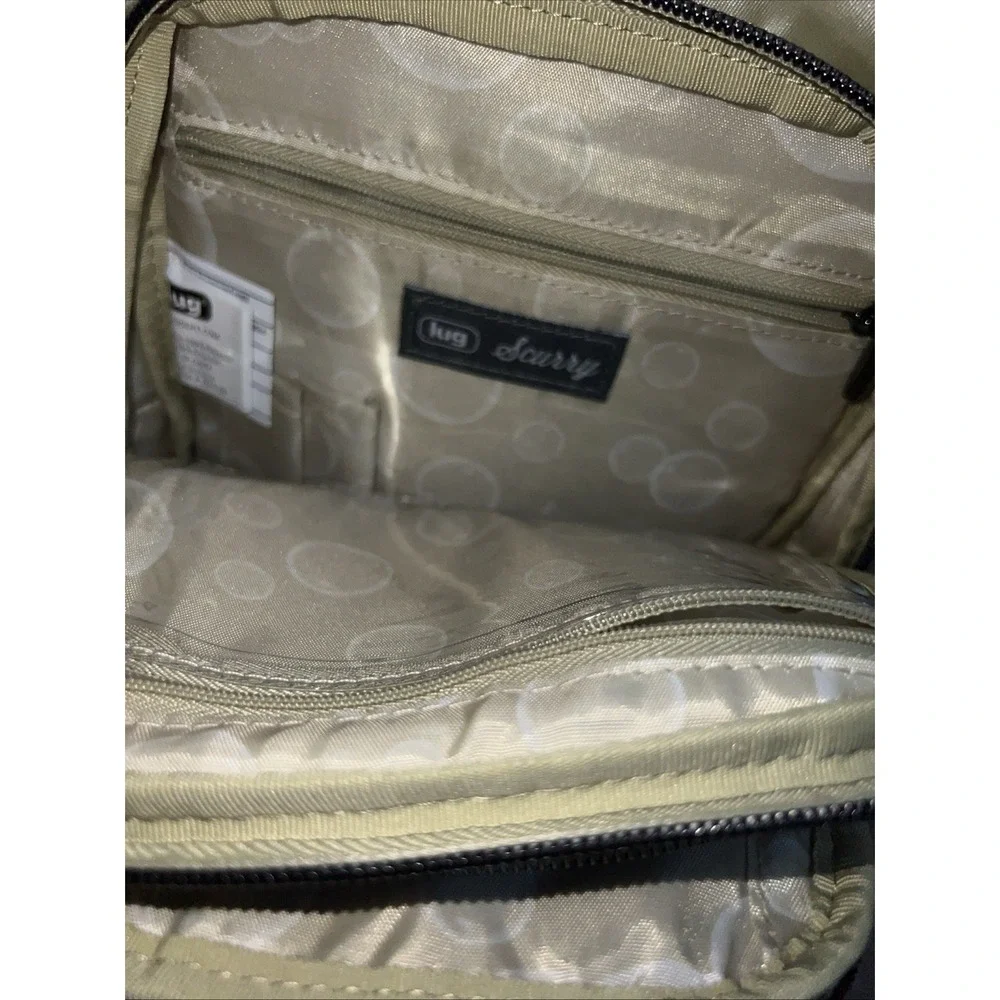 LUG Scurry Matte Luxe Vegan Leather Sling Bag - Metallic Bubble Sand -RFID NWOT